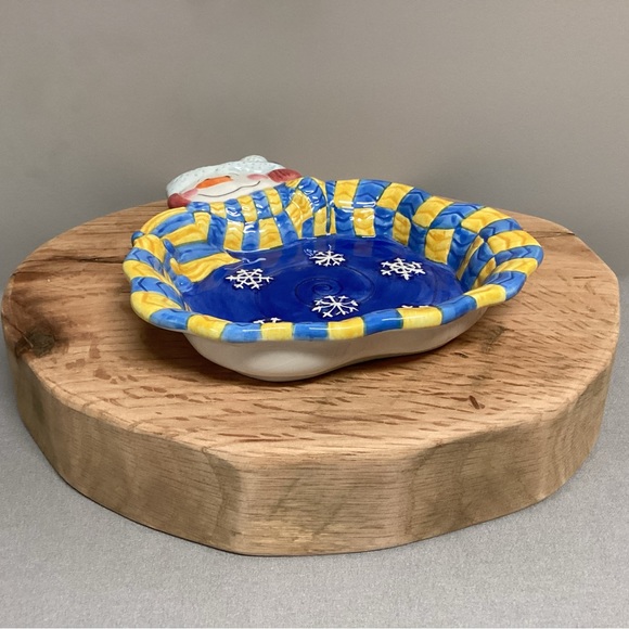 🟡 “3/$15” - WCL Christmas Snowman - Ceramic crafted Candy Bowl / Serving Dish - Picture 3 of 11